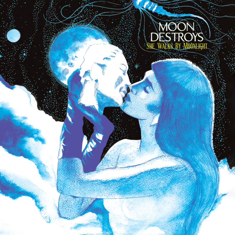 Moon Destroys - She Walks By Moonlight Vinyl LP  |  Marbled