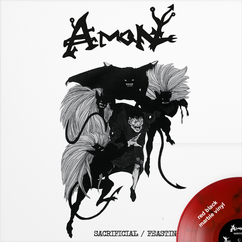 Amon - Sacrificial / Feasting The Beast Vinyl LP  |  Red/Black marble